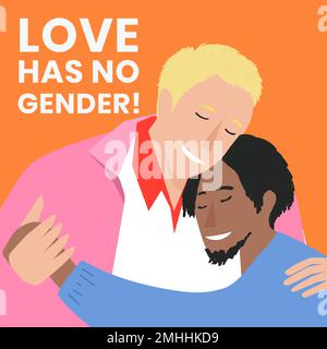 LGBTQ gay couple template vector for pride month Stock Vector