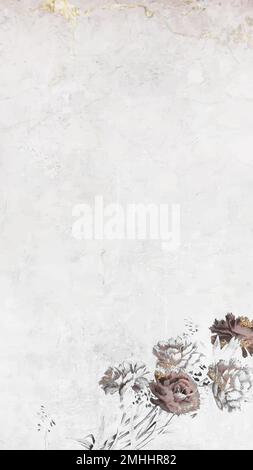 Blank floral shimmering mobile phone wallpaper vector Stock Vector