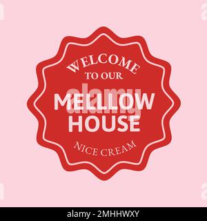 Ice cream business logo vector in red color Stock Vector