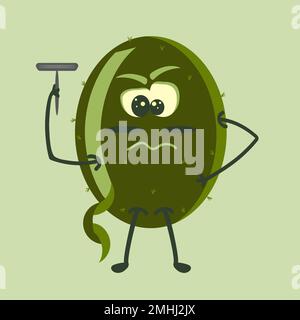 A hairy kiwi shaves Stock Vector