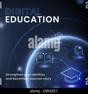 Science education technology template vector social media post Stock Vector