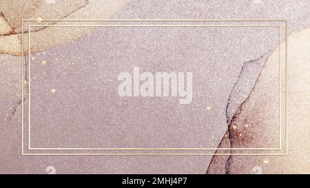Gold frame on pink glitter background vector Stock Vector