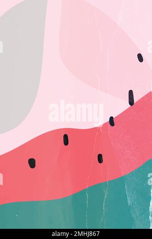 Hand drawn watermelon Memphis background vector Stock Vector