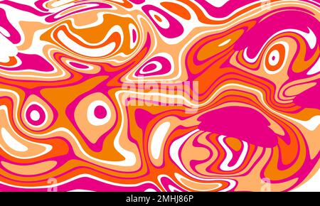 Abstract Psychedelic Camouflage Wavy Liquid Tie Dye Marble Brush Strokes Seamless Vector Isolated Background Stock Vector