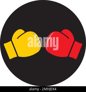 boxing glove logo, symbol for the upcoming match, vector illustration design template Stock Vector