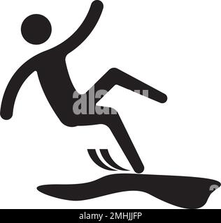 slippery floor icon or fall hazard.vector illustration simple design Stock Vector