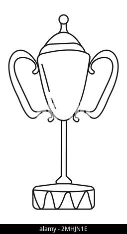 Winners cup icon vector in doodle style. First place icon. Champion cup in doodle style. Awards, trophy cups, stars. Stock Vector