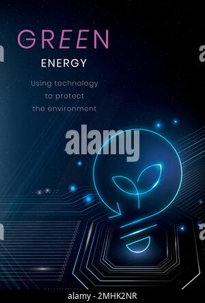 Green energy poster template vector environment technology Stock Vector