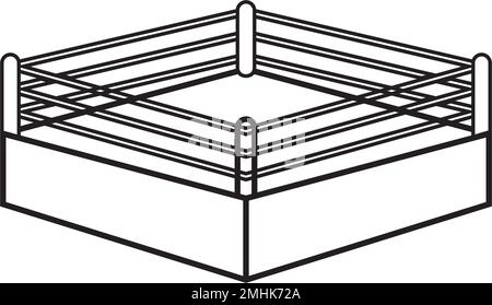 boxing ring logo vector illustration design template. Stock Vector