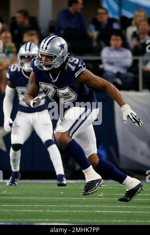 Dallas Cowboys defensive lineman Isaac Alarcon (60) runs onto the field  during an NFL Football game in Arlington, Texas, Saturday, August 12, 2023.  (AP Photo/Michael Ainsworth Stock Photo - Alamy