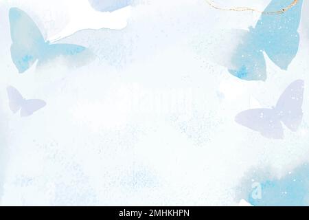 Butterfly background watercolor border vector Stock Vector