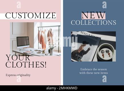 Eco fashion business template vector set Stock Vector