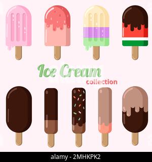 Summer ice cream set Stock Vector