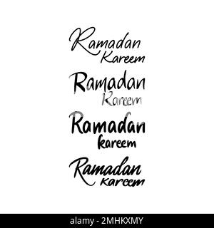 Ramadan Kaareem Handwritten Lettering Set Stock Vector