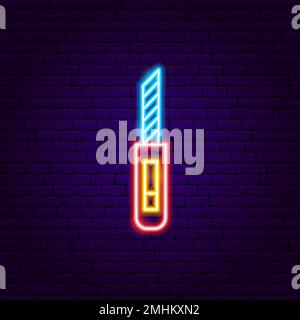 Stationery Knife Neon Sign Stock Vector