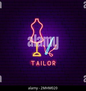 Tailor Neon Label Stock Vector