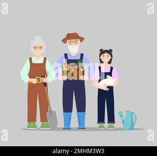 A group of people are harvesting. Vector illustration isolated. Stock Vector
