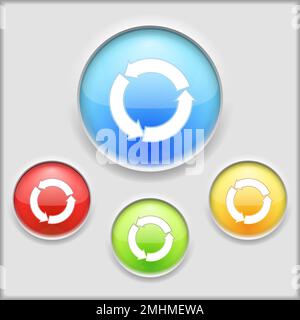 Icon of circular arrows, vector eps10 illustration Stock Vector