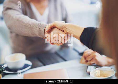 Close up of female hands on business meeting Stock Photo