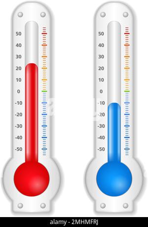 Two thermometers on white background, vector eps10 illustration Stock Vector