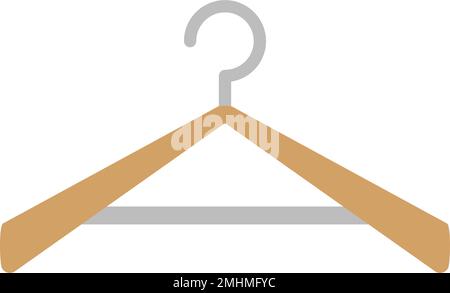 Wooden hanger icon. Hanger for clothes. Editable vector. Stock Vector