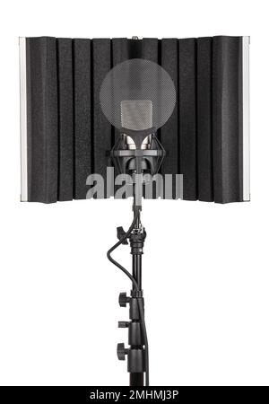 microphone sound shield path isolated on white Stock Photo