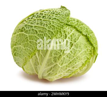 savoy cabbage path isolated on white Stock Photo