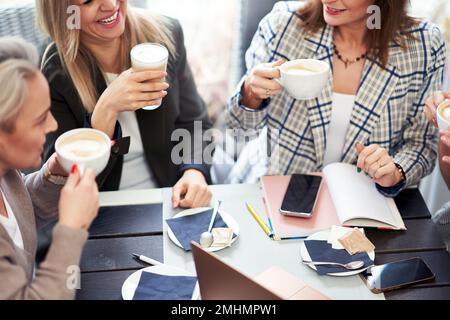 Picture of coffee on business meeting in restaurant. Stock Photo