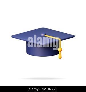 3D Graduation Cap Isolated on White Stock Vector Image & Art - Alamy