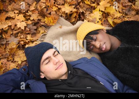 Young couple lying together Stock Photo