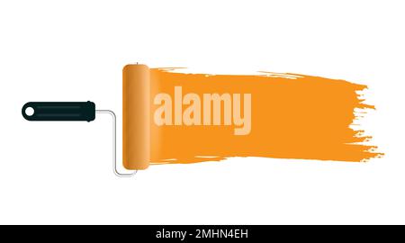 Paint roller with brush line. vector Stock Vector