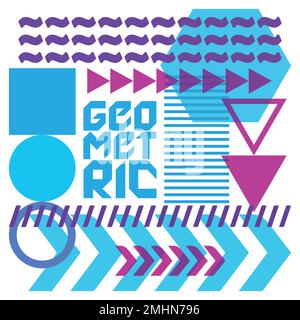 Abstract pattern with simple geometric shapes. Graphic design for t-shirt. CMYK colors Stock Vector