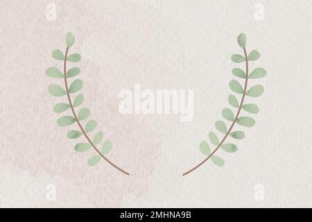 Green leafy wreath badge vector Stock Vector