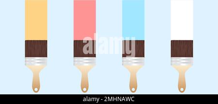 Paint brush with long stroke isolated on white background Stock Vector