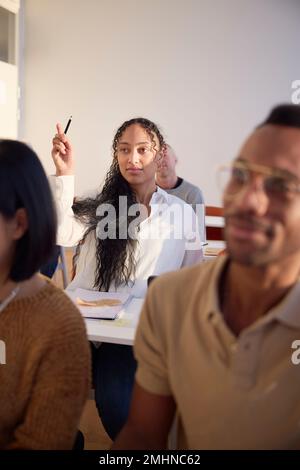 Young woman at workshop Stock Photo