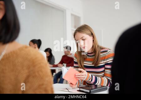 Young woman at workshop Stock Photo