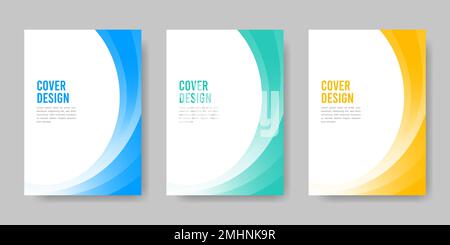 Set of book cover brochure designs with elegant and colorful designs. Vector illustration. Stock Vector