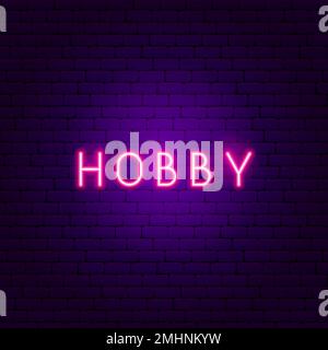 Hobby Neon Text Stock Vector