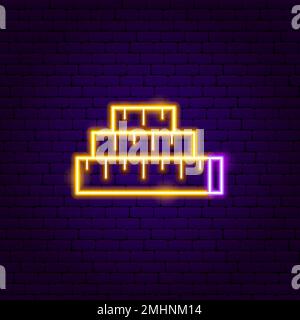 Measuring Tape Neon Sign Stock Vector