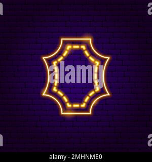 Leather Neon Sign Stock Vector