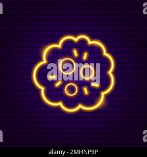 Cookie Neon Sign Stock Vector