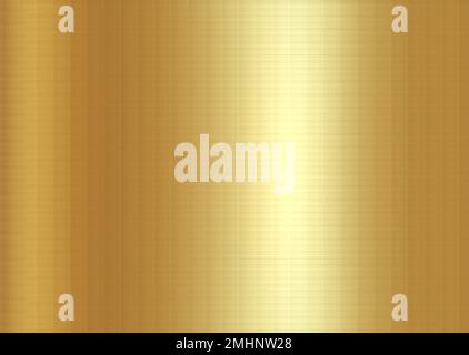 gold polished metal, steel texture. Golden luxury Metal stainless steel texture background, vector illustration Stock Vector