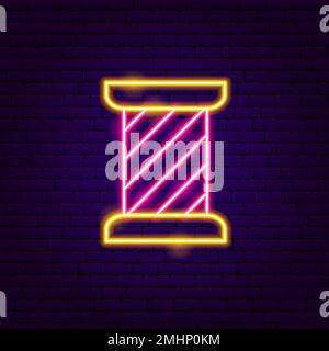 Spool of Thread Neon Sign Stock Vector