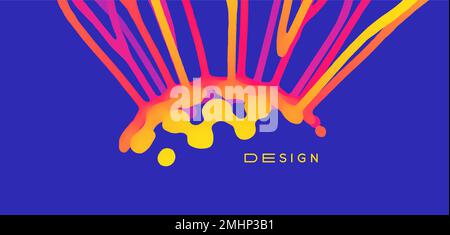 Abstract sphere with exploding rays. Nuclear power reaction. Paint splash. Cover design template. Vector illustration for advertising, marketing or pr Stock Vector