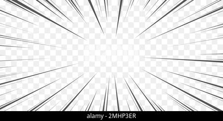 Manga speed burst frame. Radial anime speed lines. Crash zoom effect for  comic book. Radial lines overlay template. Manga brust frame. Cartoon boom  effect. Vector illustration on white background | Stock vector |
