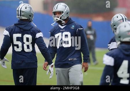 Dallas Cowboys defensive lineman Robert Callaway runs sprints during a NFL  organized team activity Wednesday, May 23, 2012, in Irving, Texas. (AP  Photo/Tony Gutierrez Stock Photo - Alamy