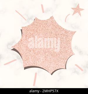 Speech bubble vector in glitter pink texture style Stock Vector