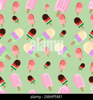 Summer ice cream pattern Stock Vector
