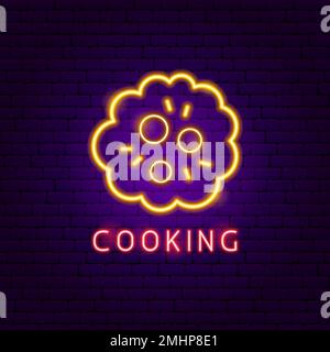 Cooking Neon Label Stock Vector