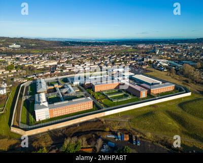 Aerial view of HMP Edinburgh prison in Edinburgh, Scotland, UK Stock ...